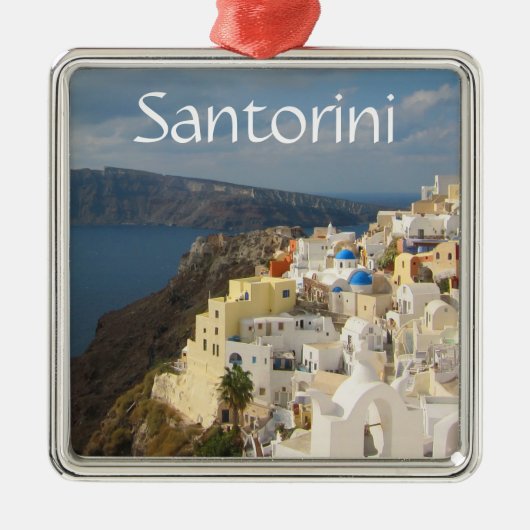 Santorini in de middag van de zon metalen ornament (Voorkant)