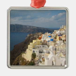 Santorini in de middag van de zon metalen ornament