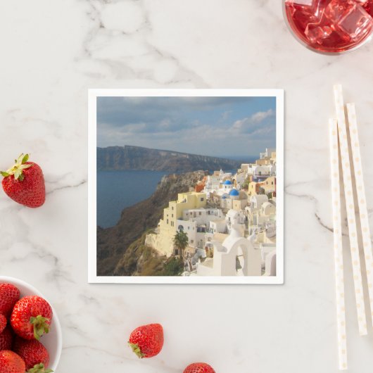 Santorini in de middag van de zon servetten (Insitu)