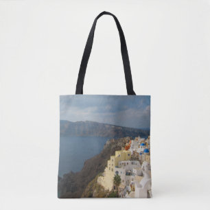 Santorini in de middag van de zon tote bag