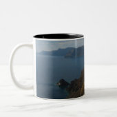 Santorini in de middag van de zon tweekleurige koffiemok (Links)