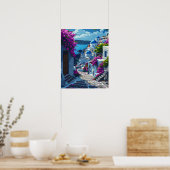 Santorini in Griekenland Poster (Keuken)