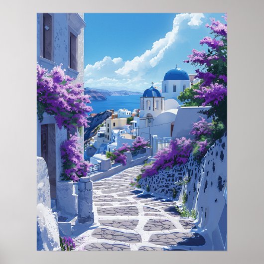 Santorini in Griekenland Poster (Voorkant)