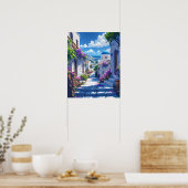 Santorini in Griekenland Poster (Keuken)
