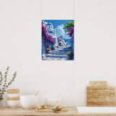 Santorini in Griekenland Poster (Keuken)