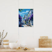 Santorini in Griekenland Poster (Keuken)