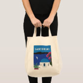 Santorini in Griekenland  stijl kleurrijk Tote Bag (Voorkant (product))