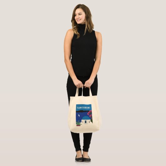 Santorini in Griekenland  stijl kleurrijk Tote Bag (Voorkant (model))