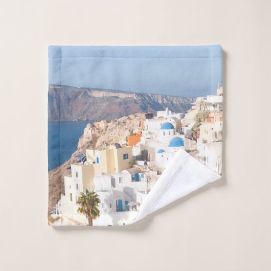 Santorini Island Bliss #3 #wall #art Bad Handdoek (Wasdoekje)