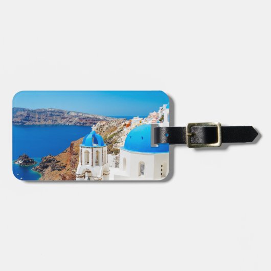 Santorini Island - Caldera, Griekenland Bagagelabel (Voorkant horizontaal)