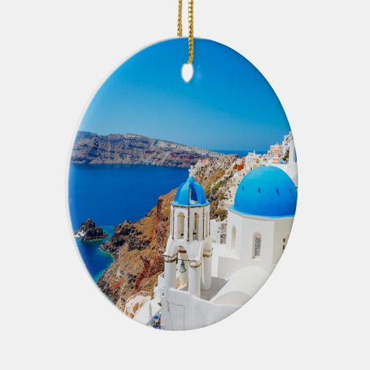 Santorini Island - Caldera, Griekenland Keramisch Ornament (Rechts)