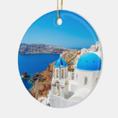 Santorini Island - Caldera, Griekenland Keramisch Ornament (Links)