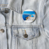 Santorini Island - Caldera, Griekenland Ronde Button 5,7 Cm (In situ)