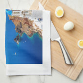 Santorini Island - Caldera, Griekenland Theedoek (Quarter Fold)