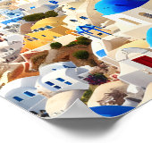 Santorini Island Greece Digital Art Painting Poster (Hoek)
