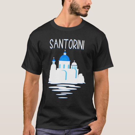 Santorini Island Greece  Ellada Vertical Greek Isl T-shirt (Voorkant)