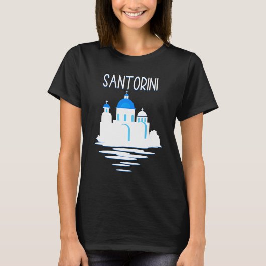 Santorini Island Greece  Ellada Vertical Greek Isl T-shirt (Voorkant)