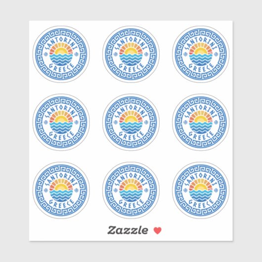 Santorini Island, Greece Multiple Pack Sticker (Vel)