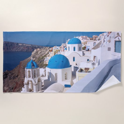 Santorini Island, Griekenland Strandlaken (Voorkant)