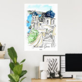 Santorini Island Griekenland Summer Memories Poster (Thuiskantoor)