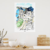 Santorini Island Griekenland Summer Memories Poster (Keuken)