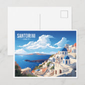 Santorini Island in Griekenland Reizen Briefkaart (Voorkant / Achterkant)