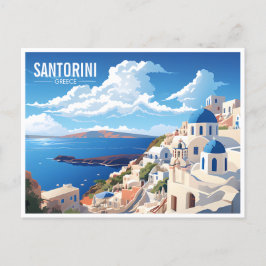 Santorini Island in Griekenland Reizen Briefkaart