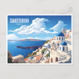 Santorini Island in Griekenland Reizen Briefkaart