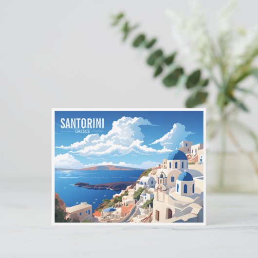Santorini Island in Griekenland Reizen Briefkaart (Staand voorkant)