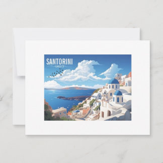 Santorini Island in Griekenland Travel Briefkaart