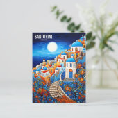 Santorini Island Schilderij | Griekenland Reizen | Briefkaart (Staand voorkant)