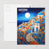 Santorini Island Schilderij | Griekenland Reizen | Briefkaart (Voorkant / Achterkant)