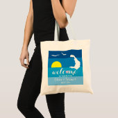 Santorini kaart, meeuwen Griekse bruiloft welkomst Tote Bag (Voorkant (product))