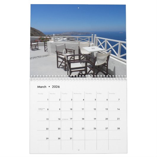 Santorini Kalender (Mar 2026)