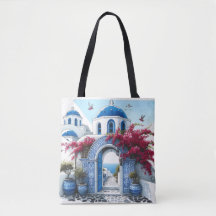 Santorini Kerk Blauw Bruiloft Jubileum Custom