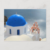 Santorini-kerk in de middag van de zon briefkaart (Voorkant)