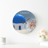 Santorini-kerk in de middag van de zon grote klok (Huis)