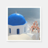 Santorini-kerk in de middag van de zon servet (Voorkant)