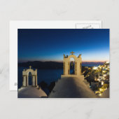 Santorini - Kerk in Oia bij zonsonderd briefkaart (Voorkant / Achterkant)