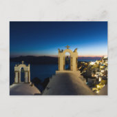 Santorini - Kerk in Oia bij zonsonderd briefkaart (Voorkant)