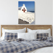 Santorini kerk met witte stenen canvas afdruk (Insitu (Slaapkamer))