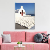 Santorini kerk met witte stenen canvas afdruk (Insitu (Woonkamer))