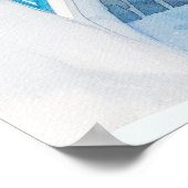 Santorini Kerk Strand Kustmuur Kunst Poster (Hoek)