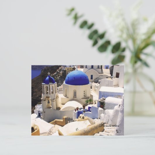 Santorini-kerken Briefkaart (Staand voorkant)