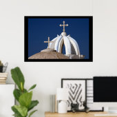 Santorini-kerken. Poster door cARTerART (Thuiskantoor)