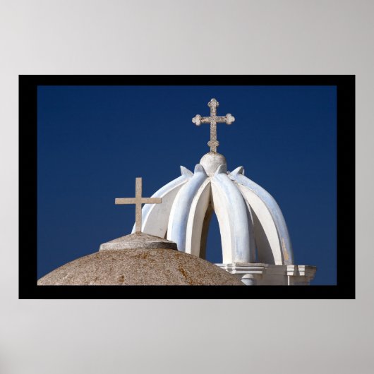 Santorini-kerken. Poster door cARTerART (Voorkant)