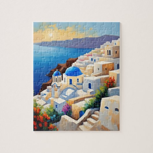 Santorini landschap legpuzzel (Verticaal)