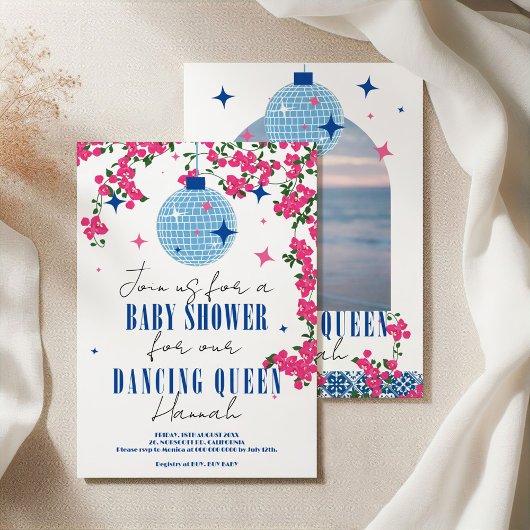 Santorini Mamma Mia Bougainvillea-baby shower Kaart