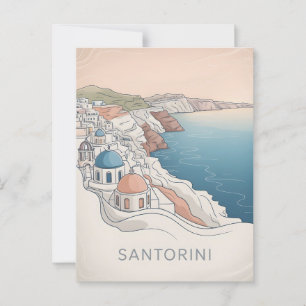 Santorini  minimalistisch briefkaart