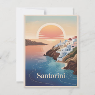 Santorini  minimalistisch briefkaart